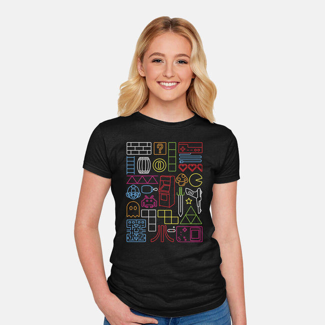 Nostalgic Doodles-Womens-Fitted-Tee-sebasebi