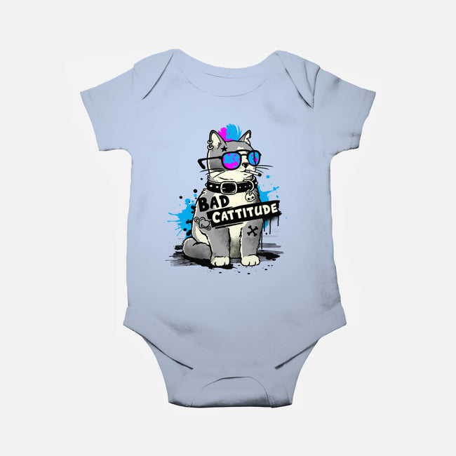 Bad Cattitude Graffiti-Baby-Basic-Onesie-NemiMakeit