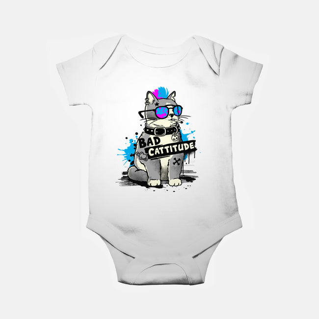 Bad Cattitude Graffiti-Baby-Basic-Onesie-NemiMakeit