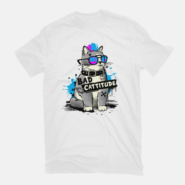 Bad Cattitude Graffiti-Mens-Basic-Tee-NemiMakeit