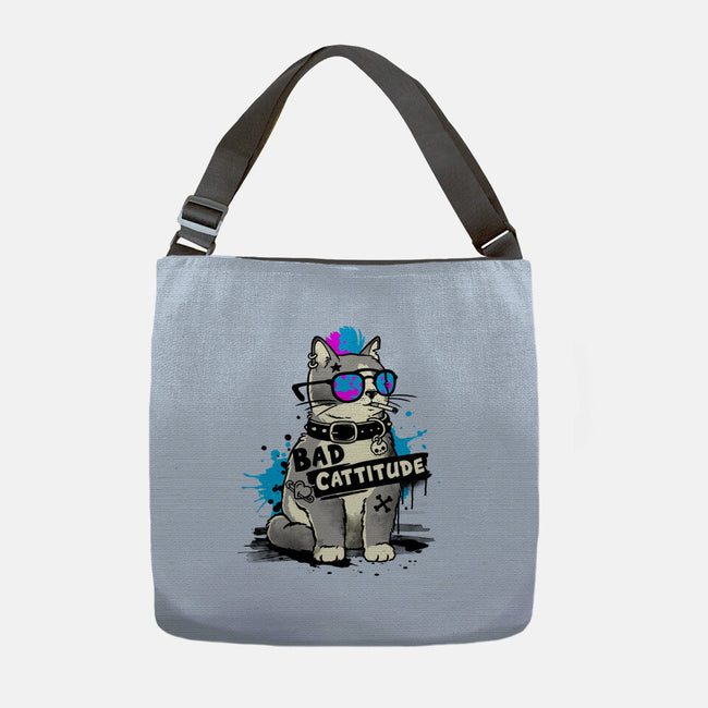 Bad Cattitude Graffiti-None-Adjustable Tote-Bag-NemiMakeit