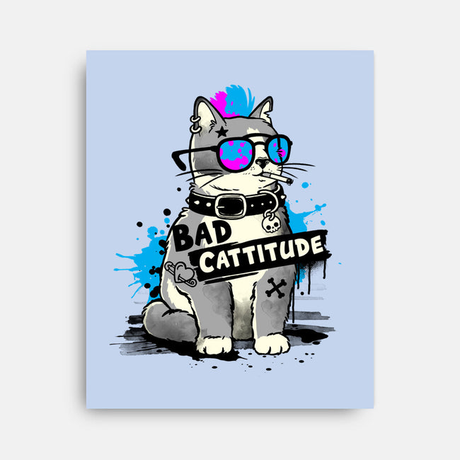 Bad Cattitude Graffiti-None-Stretched-Canvas-NemiMakeit