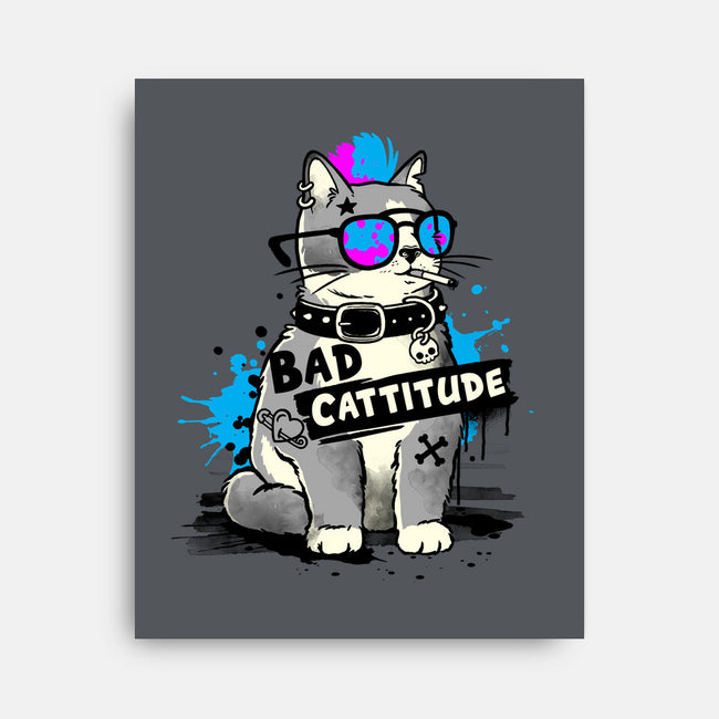 Bad Cattitude Graffiti-None-Stretched-Canvas-NemiMakeit