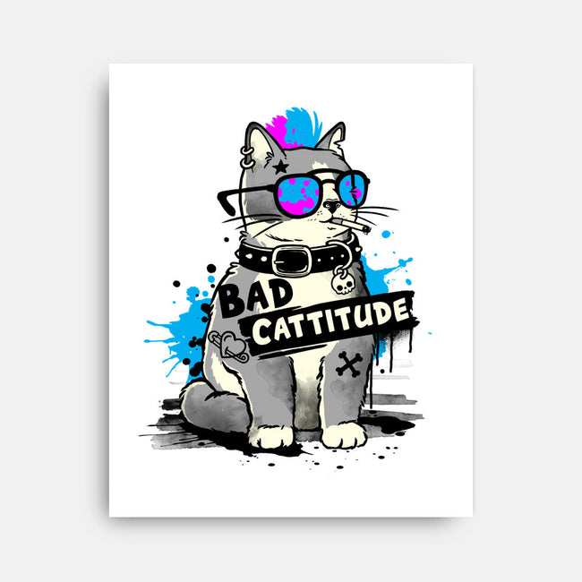 Bad Cattitude Graffiti-None-Stretched-Canvas-NemiMakeit