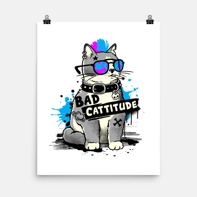 Bad Cattitude Graffiti-None-Matte-Poster-NemiMakeit