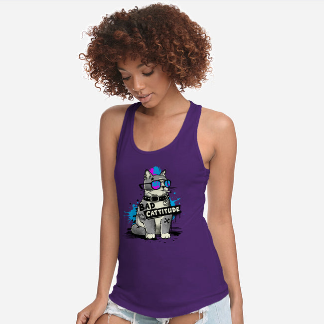 Bad Cattitude Graffiti-Womens-Racerback-Tank-NemiMakeit