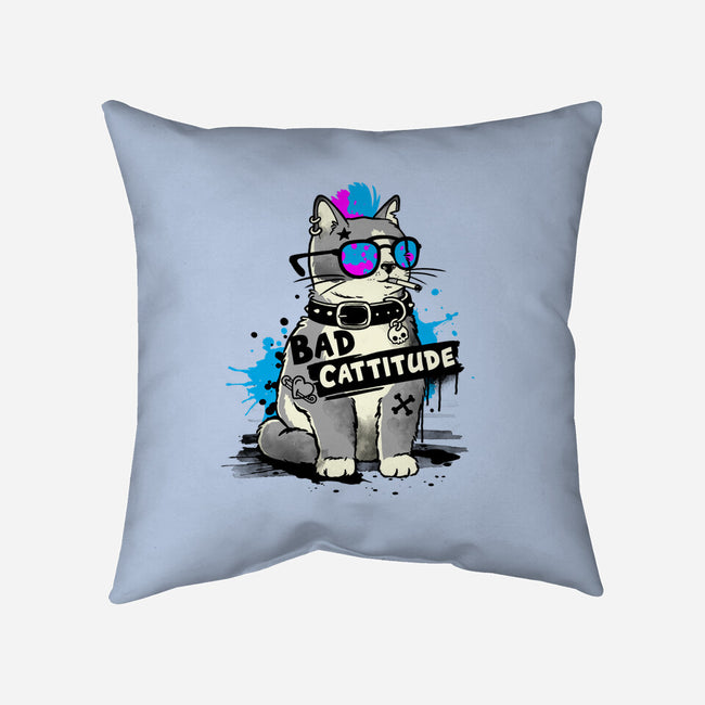 Bad Cattitude Graffiti-None-Non-Removable Cover w Insert-Throw Pillow-NemiMakeit