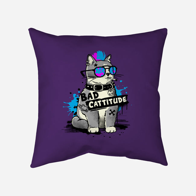 Bad Cattitude Graffiti-None-Non-Removable Cover w Insert-Throw Pillow-NemiMakeit