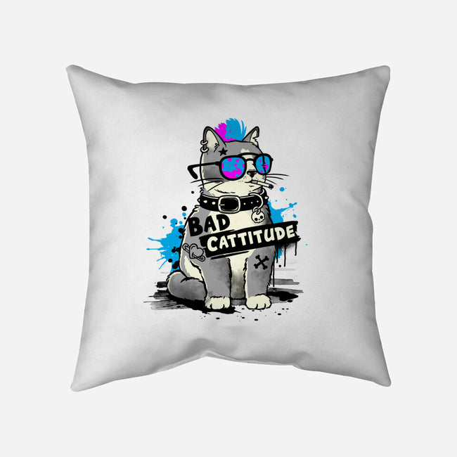 Bad Cattitude Graffiti-None-Non-Removable Cover w Insert-Throw Pillow-NemiMakeit