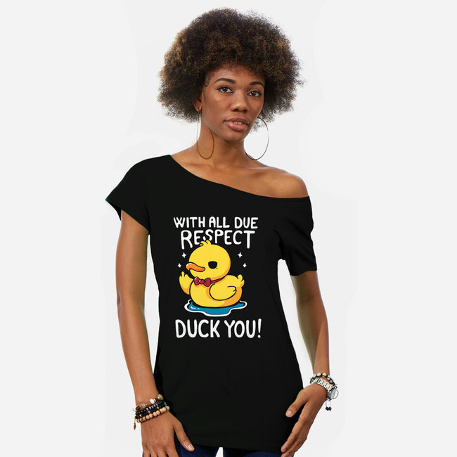 Duck You-Womens-Off Shoulder-Tee-Vallina84