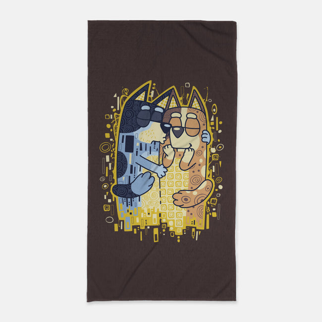 The Heelers Kiss-None-Beach-Towel-Olipop