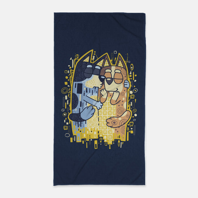 The Heelers Kiss-None-Beach-Towel-Olipop