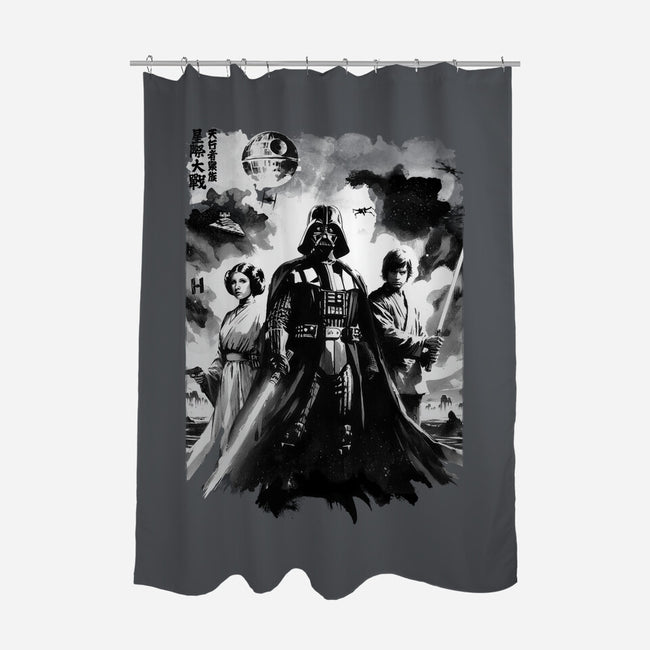 Skywalkers Sumi-e-None-Polyester-Shower Curtain-DrMonekers