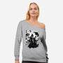 Skywalkers Sumi-e-Womens-Off Shoulder-Sweatshirt-DrMonekers