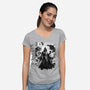 Skywalkers Sumi-e-Womens-V-Neck-Tee-DrMonekers