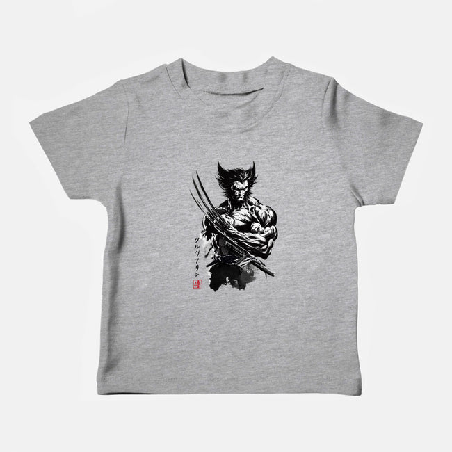 Mutant Samurai Sumi-e-Baby-Basic-Tee-DrMonekers