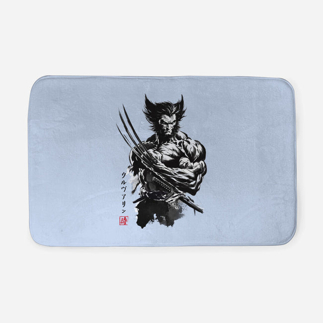 Mutant Samurai Sumi-e-None-Memory Foam-Bath Mat-DrMonekers