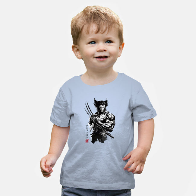 Mutant Samurai Sumi-e-Baby-Basic-Tee-DrMonekers