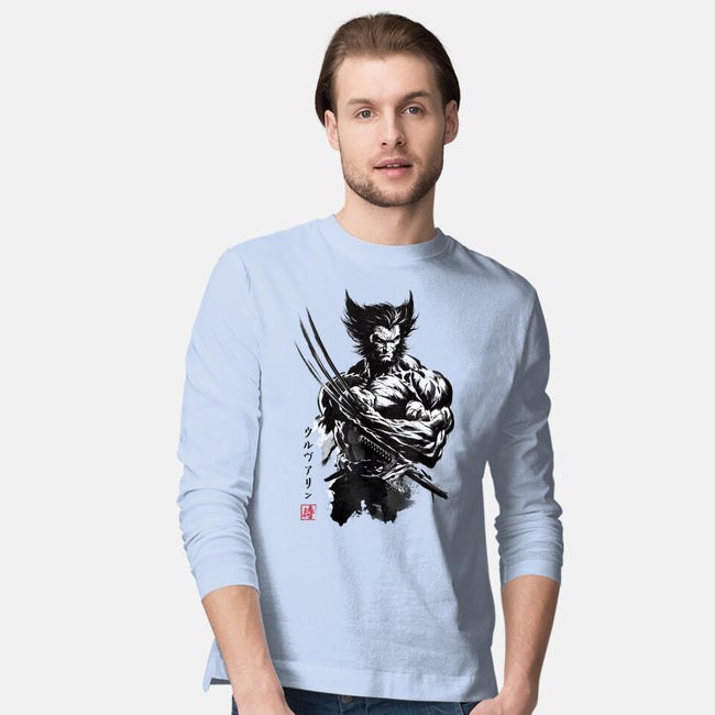 Mutant Samurai Sumi-e-Mens-Long Sleeved-Tee-DrMonekers