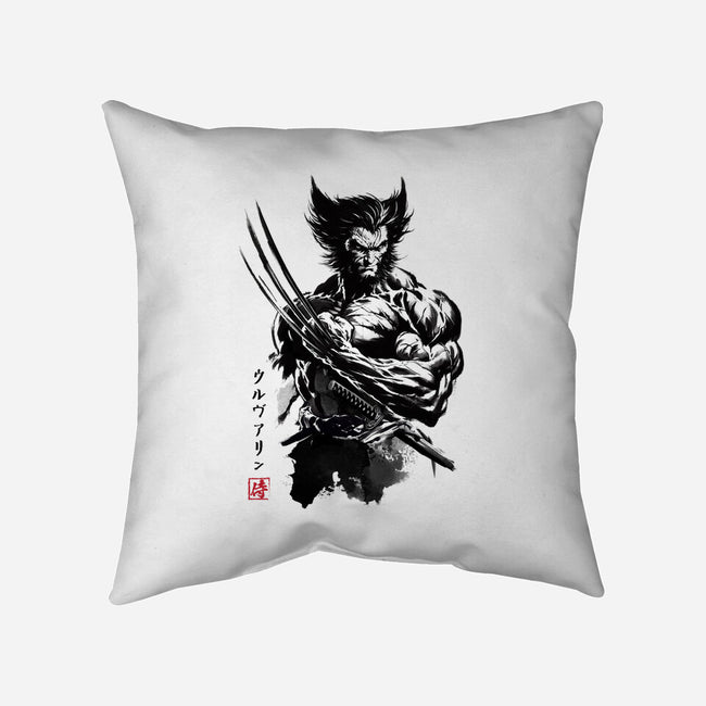 Mutant Samurai Sumi-e-None-Removable Cover-Throw Pillow-DrMonekers