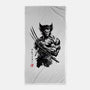 Mutant Samurai Sumi-e-None-Beach-Towel-DrMonekers