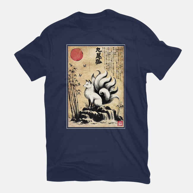 Kitsune Woodblock-Mens-Basic-Tee-DrMonekers