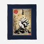 Kitsune Woodblock-None-Fleece-Blanket-DrMonekers