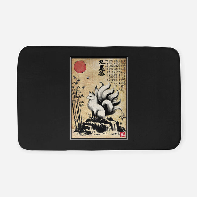 Kitsune Woodblock-None-Memory Foam-Bath Mat-DrMonekers