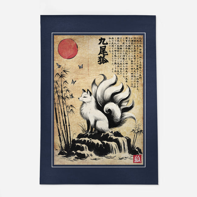 Kitsune Woodblock-None-Indoor-Rug-DrMonekers