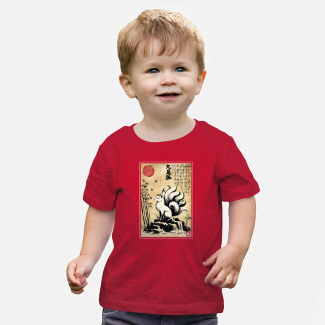 Kitsune Woodblock-Baby-Basic-Tee-DrMonekers