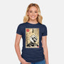 Kitsune Woodblock-Womens-Fitted-Tee-DrMonekers