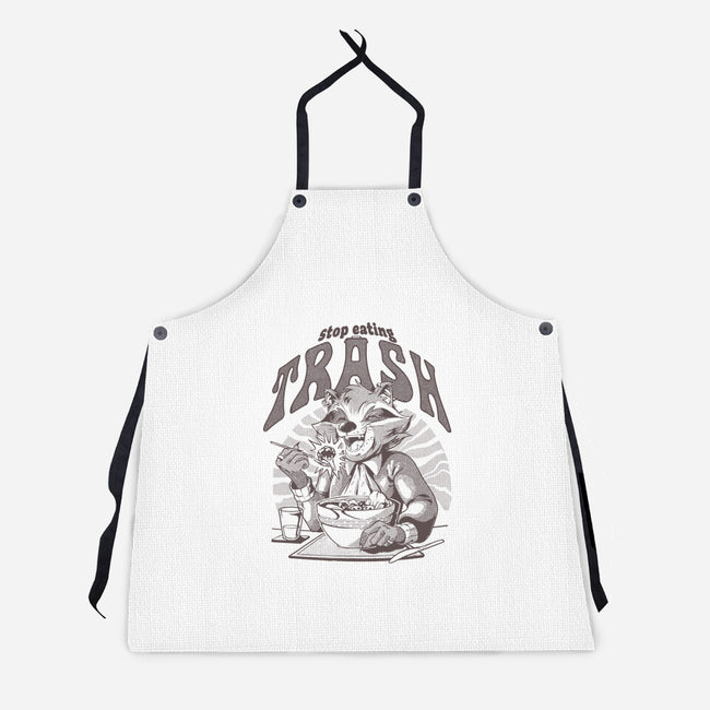 Stop Eating Trash-Unisex-Kitchen-Apron-Gazo1a