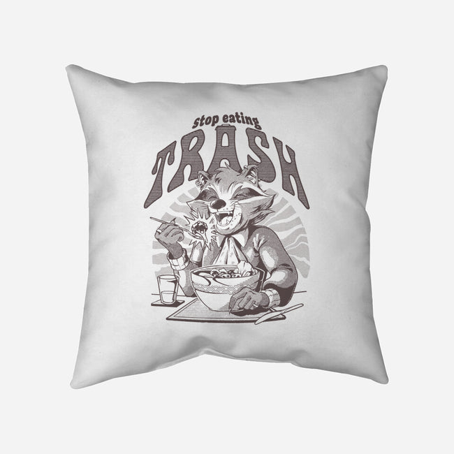 Stop Eating Trash-None-Removable Cover-Throw Pillow-Gazo1a