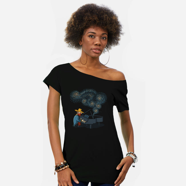 Starry Symphony-Womens-Off Shoulder-Tee-erion_designs