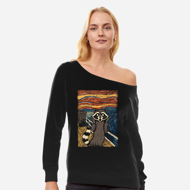 The Scream-Womens-Off Shoulder-Sweatshirt-Thiago Correa