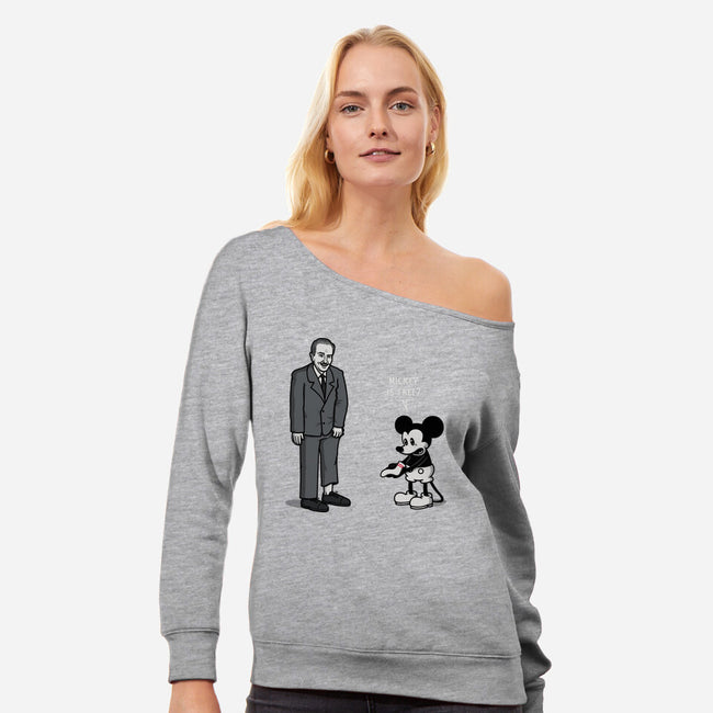 Mickey Is Free-Womens-Off Shoulder-Sweatshirt-Raffiti