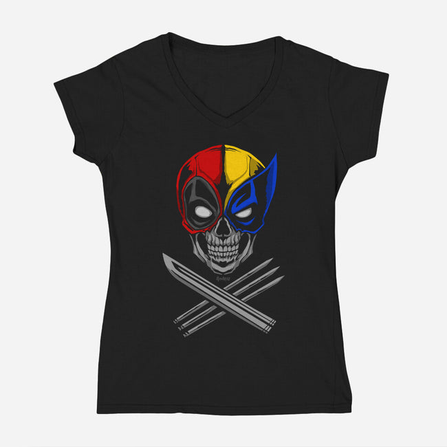 Crossmutants-Womens-V-Neck-Tee-Andriu