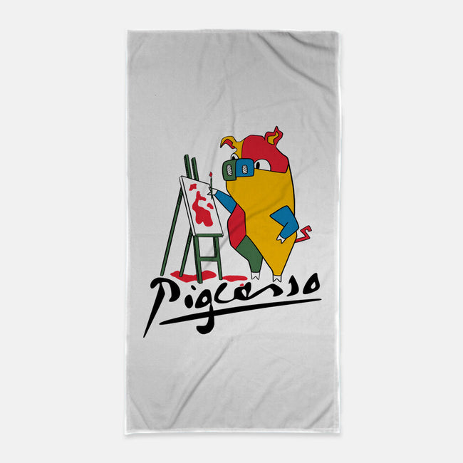 Pigcasso-None-Beach-Towel-tobefonseca