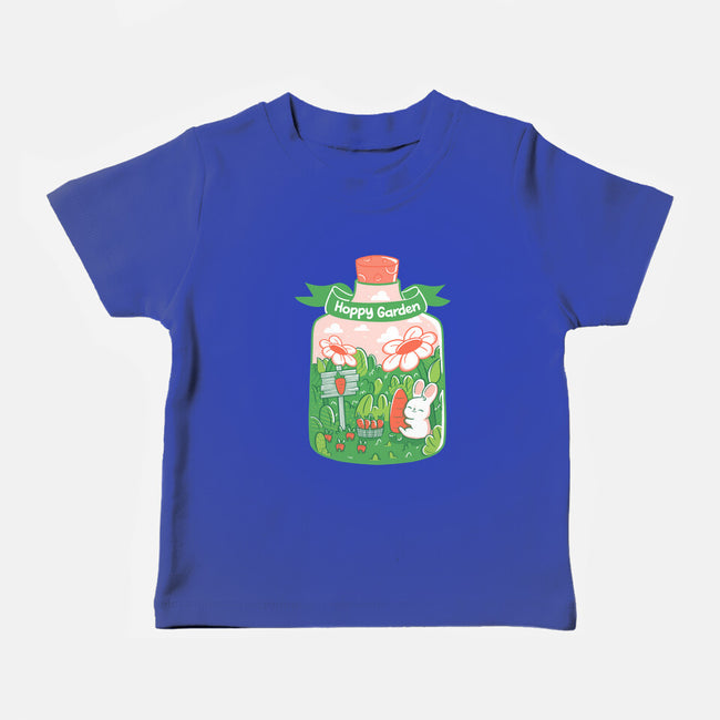 Hoppy Bunny Garden-Baby-Basic-Tee-tobefonseca