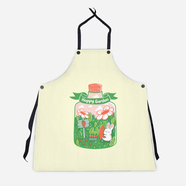 Hoppy Bunny Garden-Unisex-Kitchen-Apron-tobefonseca