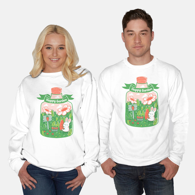 Hoppy Bunny Garden-Unisex-Crew Neck-Sweatshirt-tobefonseca