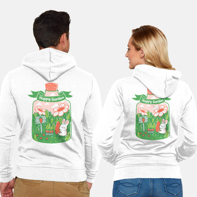 Hoppy Bunny Garden-Unisex-Zip-Up-Sweatshirt-tobefonseca