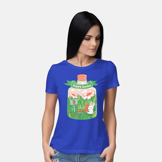 Hoppy Bunny Garden-Womens-Basic-Tee-tobefonseca