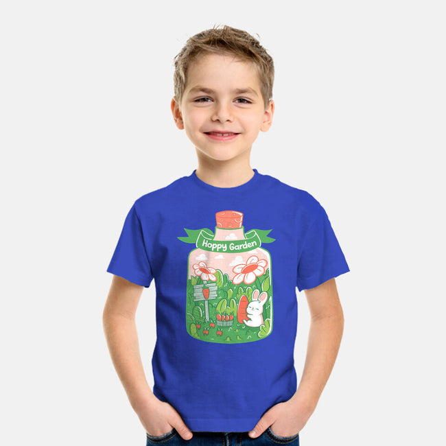 Hoppy Bunny Garden-Youth-Basic-Tee-tobefonseca