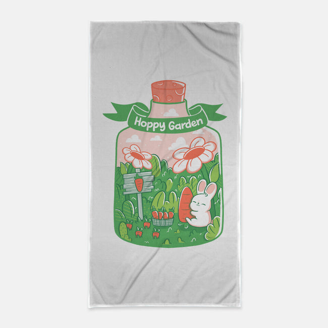 Hoppy Bunny Garden-None-Beach-Towel-tobefonseca