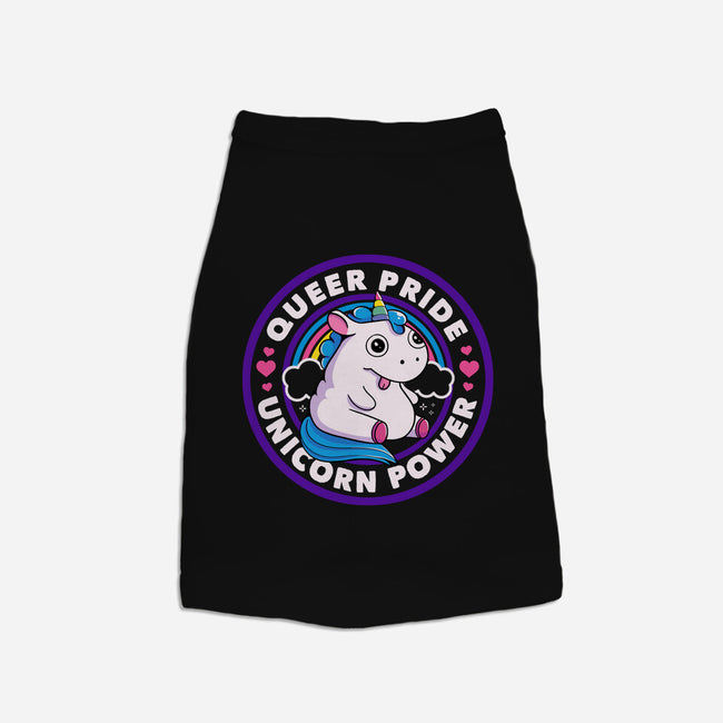 Queer Pride Unicorn Power-Cat-Basic-Pet Tank-tobefonseca