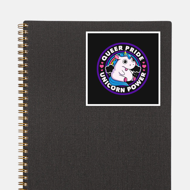 Queer Pride Unicorn Power-None-Glossy-Sticker-tobefonseca