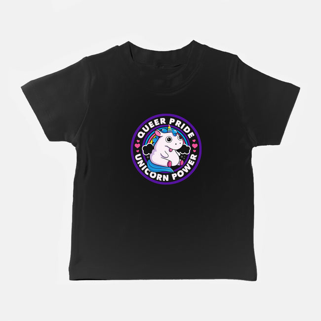 Queer Pride Unicorn Power-Baby-Basic-Tee-tobefonseca