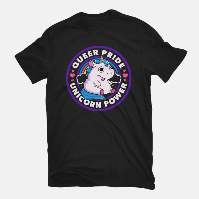 Queer Pride Unicorn Power-Womens-Basic-Tee-tobefonseca