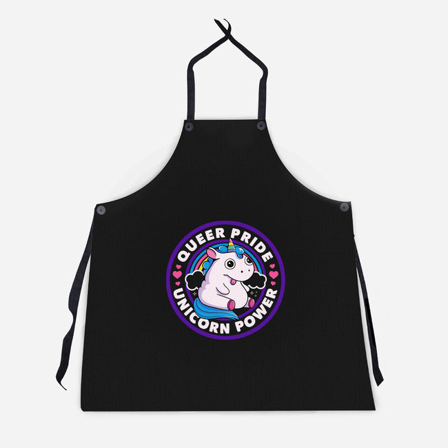 Queer Pride Unicorn Power-Unisex-Kitchen-Apron-tobefonseca